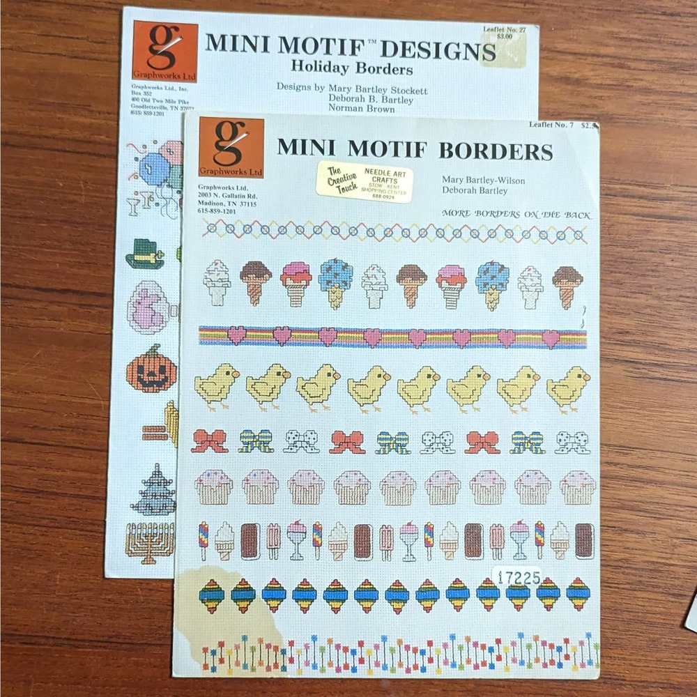 2 Mini Motif Borders Cross Stitch Pamphlets